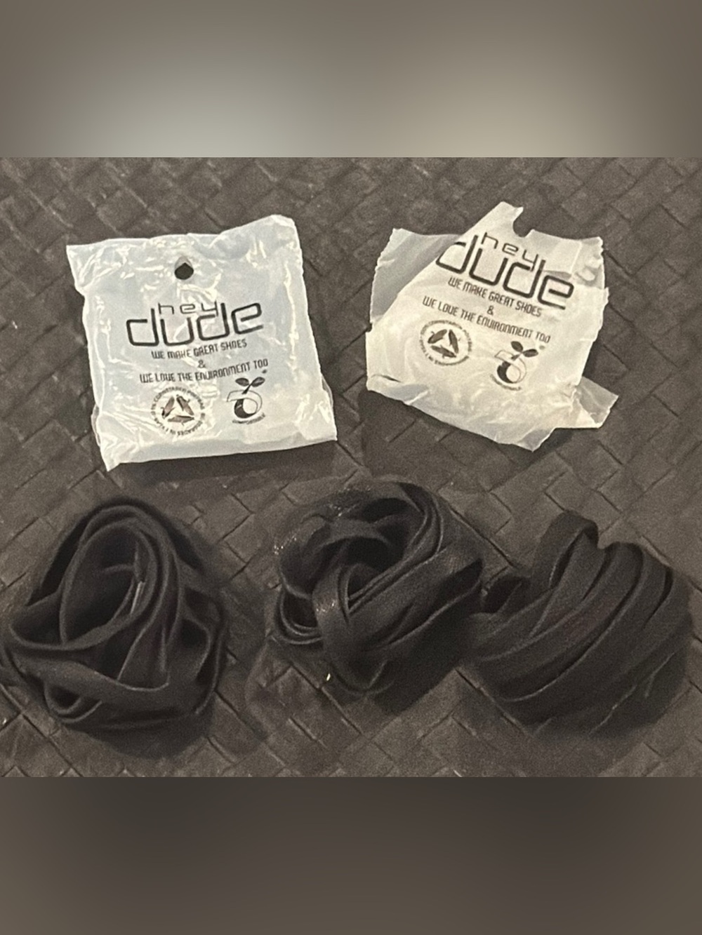 New 3 sets authentic Hey Dude black waxed shoelaces